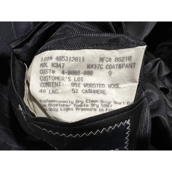 Gieves & Hawkes 48 Long Navy Blue Suit Jacket Blazer Wool Cashmere Striped - Picture 11 of 11